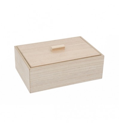 Caja de madera con tapa de 22x15x7,5 cm