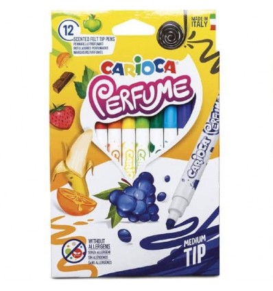 Caja 12 rotuladores de Colores perfumados Carioca Multicolor