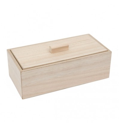 Caja de madera con tapa de 20x10x6.5 cm.
