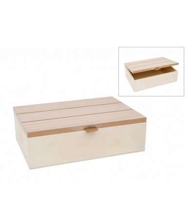 Caja de madera con tapa de 23x16x7 cm