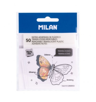 Notas adhesivas translúcidas removibles Milan
