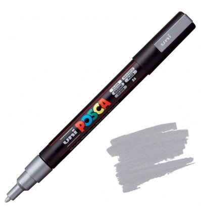 Rotulador Posca PC-3M Plata 26