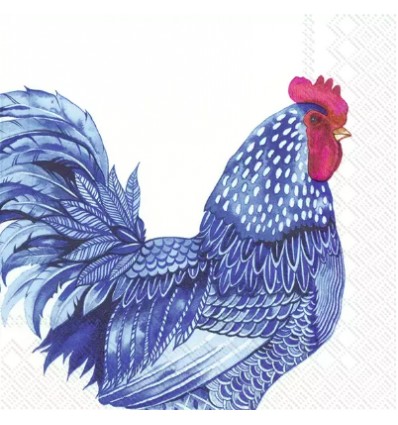 Servilleta Decoupage gallina azul 33x33