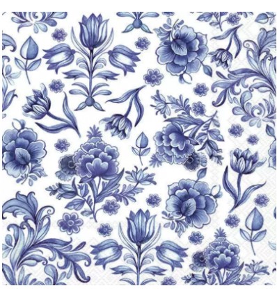 Servilleta Decoupage Flores azules 33x33