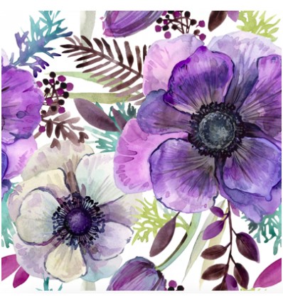 Servilleta Decoupage Flores violetas vintage 33x33