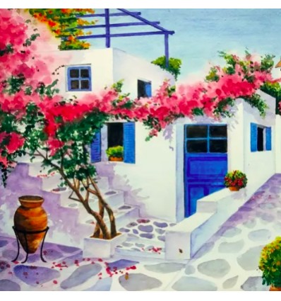 Servilleta Decoupage Pueblo de Grecia 33x33