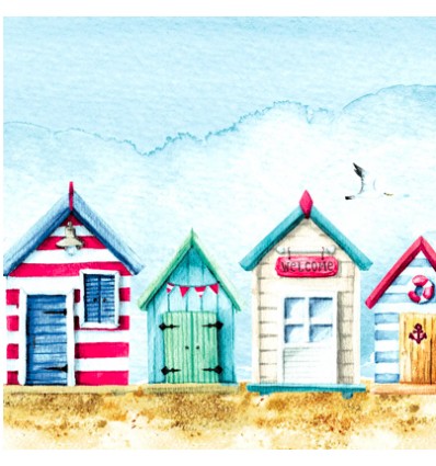 Servilleta Decoupage Casas playa 33x33