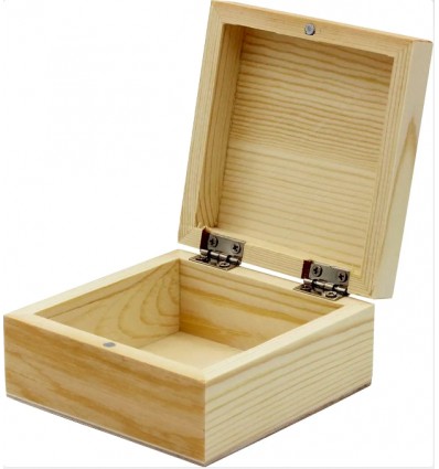 Caja de palillos de madera con tapa 6 X 6 X 9 cm