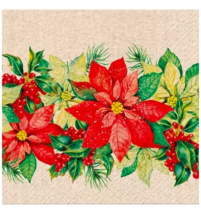 Servilletas Flor  Navidad 33x33