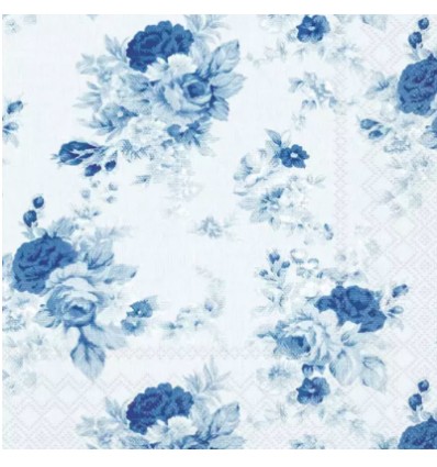 Servilletas Flores azules bluna 33x33