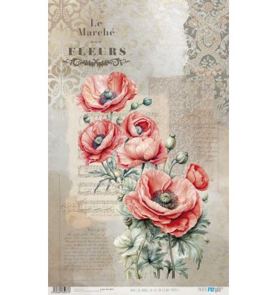 Papel arroz La Vie En Fleurs Poppy 54×33 cm Ref PFY 15079 Papers for you