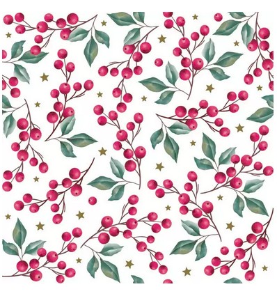Servilleta 33x33 cm Lirios, hortensias y libélulas