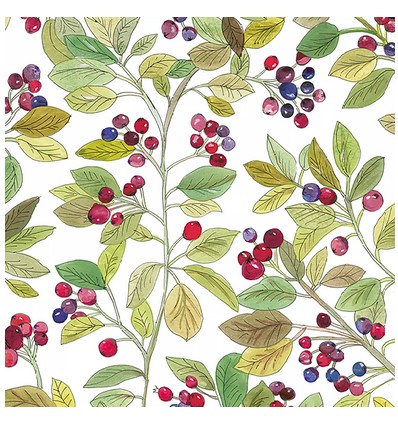 Servilleta 33x33 cm Verduras frescas blancas