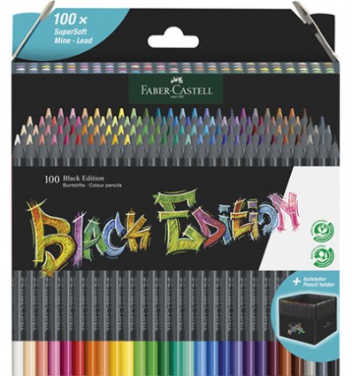 Caja con 12 lápices de color Faber-Castell Black Edition Pastel & Neón